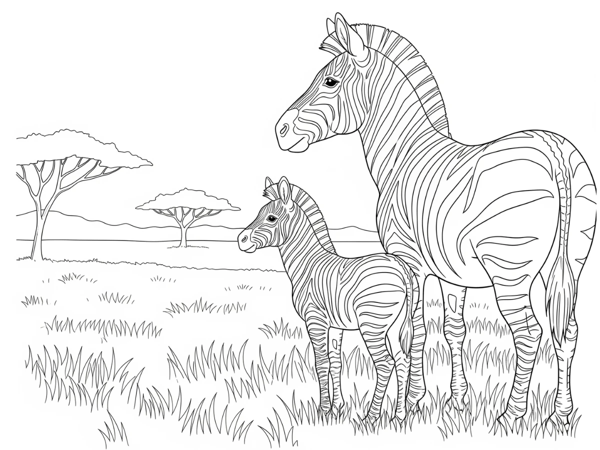 coloriage Zebre à imprimer pour enfant de 10 ans