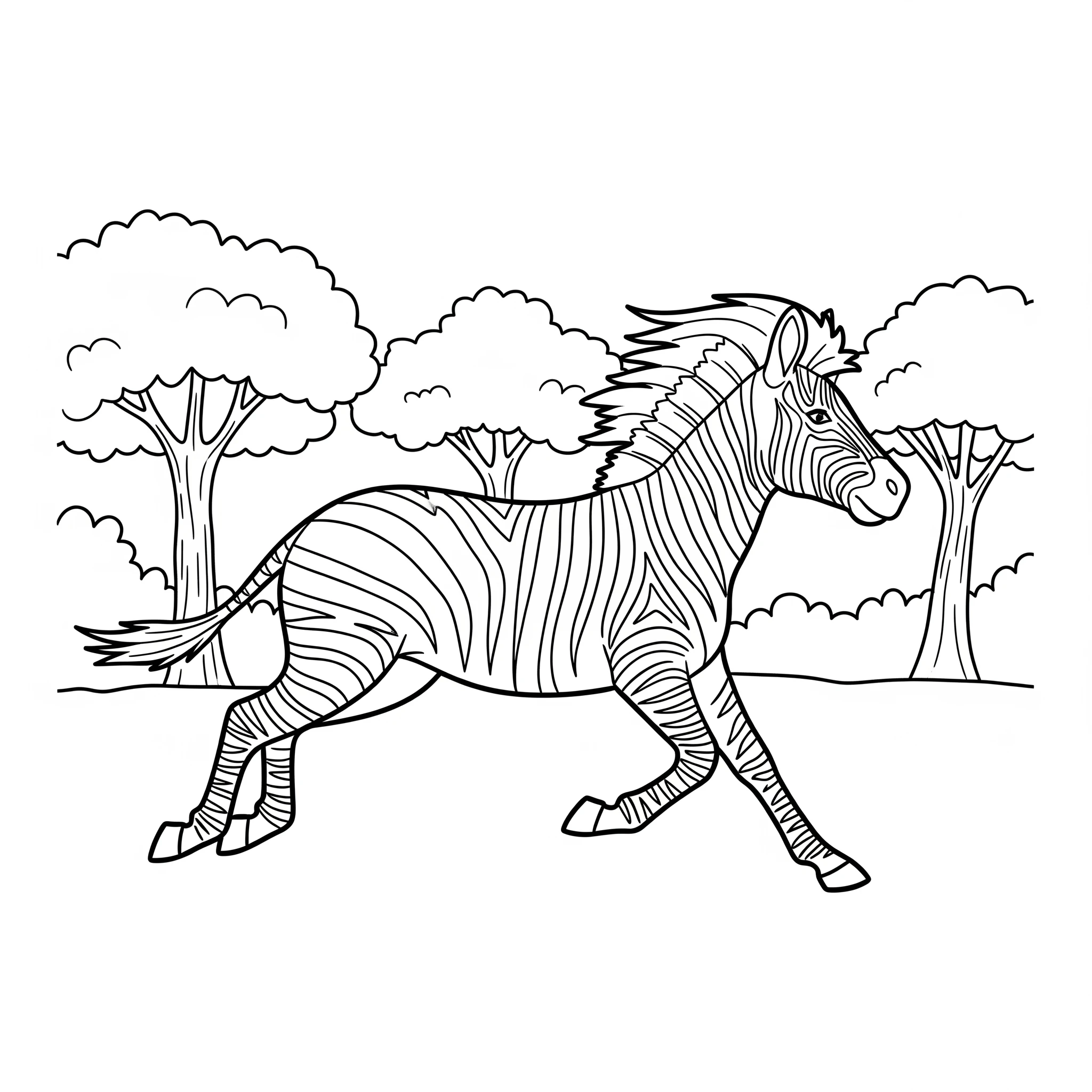 coloriage Zebre à imprimer pour enfant de 3 ans