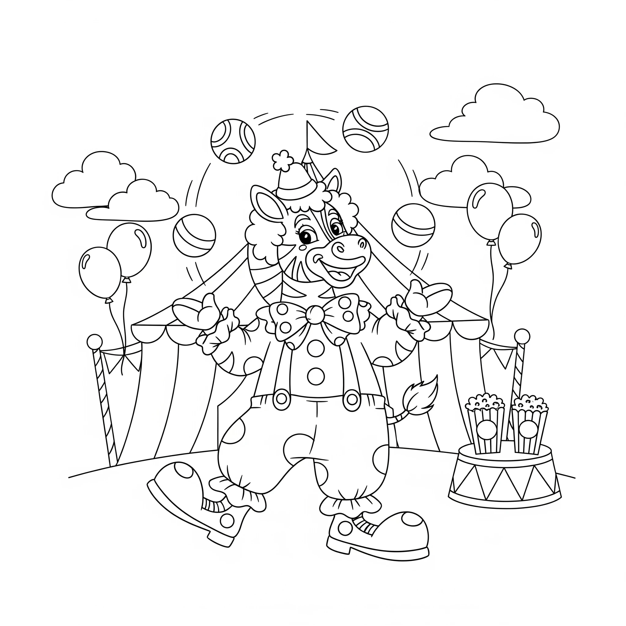 coloriage Zebre à imprimer kawaii