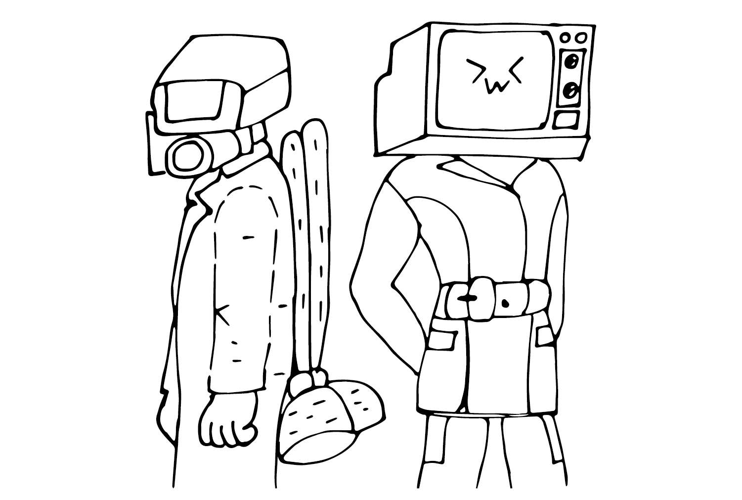 coloriage Cameraman pour enfant de 2 ans