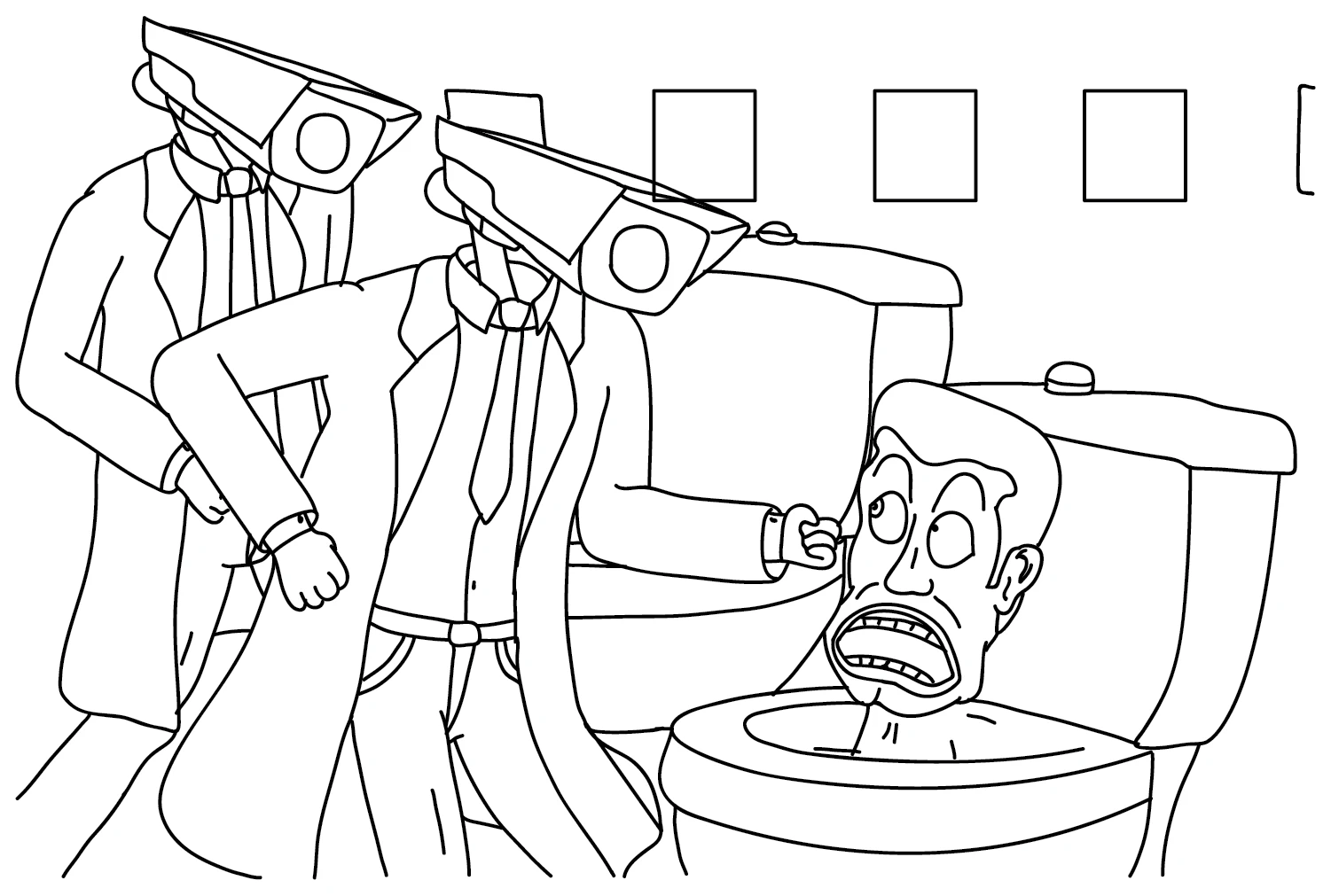coloriage Cameraman et decoupage