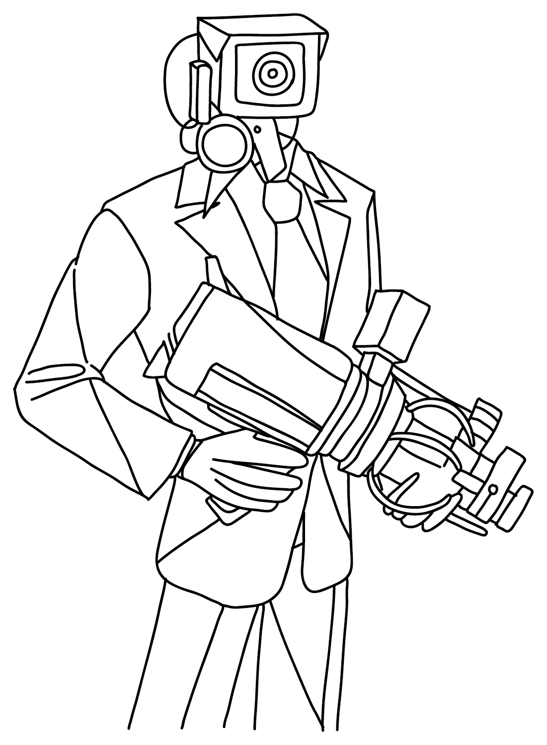coloriage Cameraman et découpage à imprimer