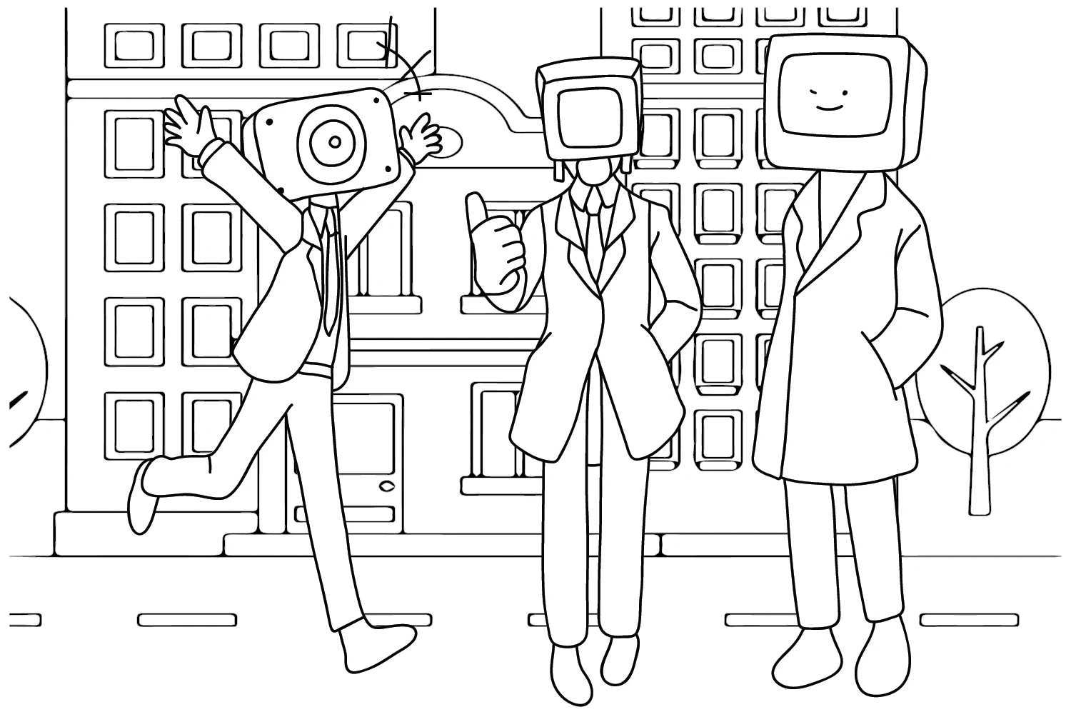 coloriage Cameraman gratuit pour enfants 2