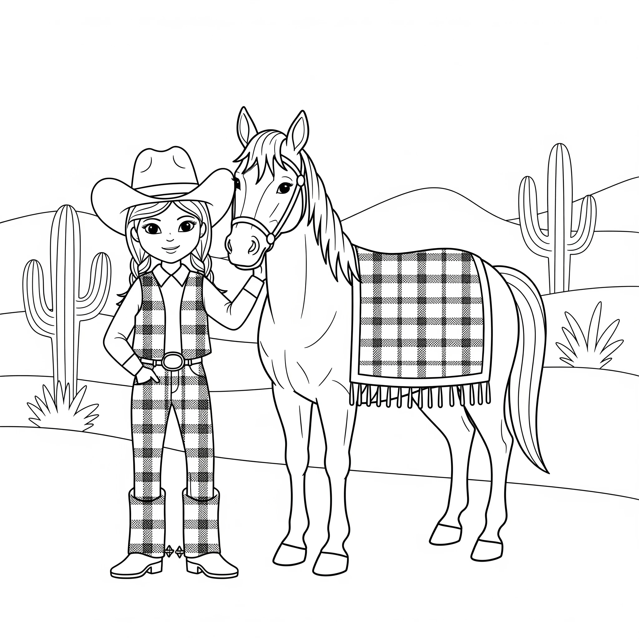 coloriage Cowgirl en ligne pour enfant