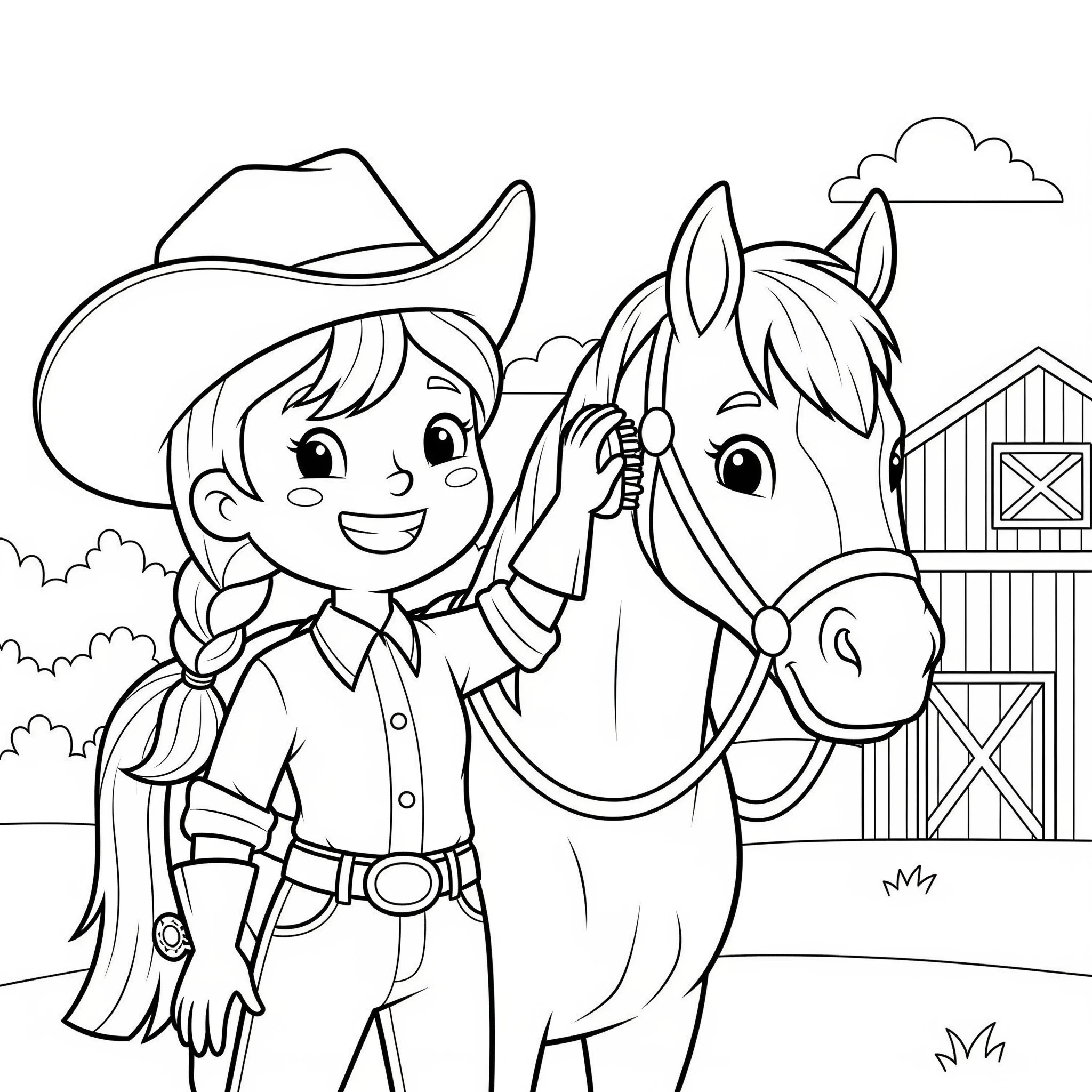 coloriage Cowgirl à imprimer gratuitement pdf