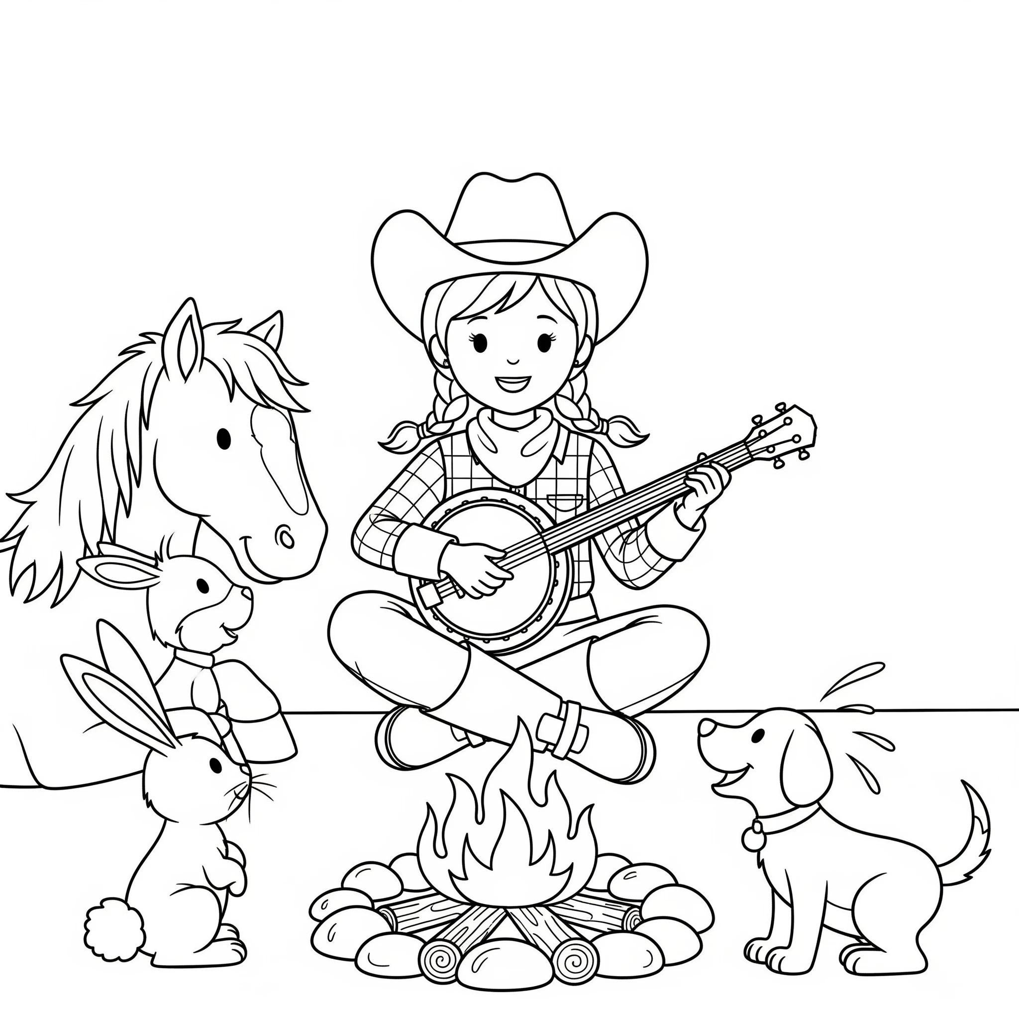 télécharger coloriage Cowgirl gratuit