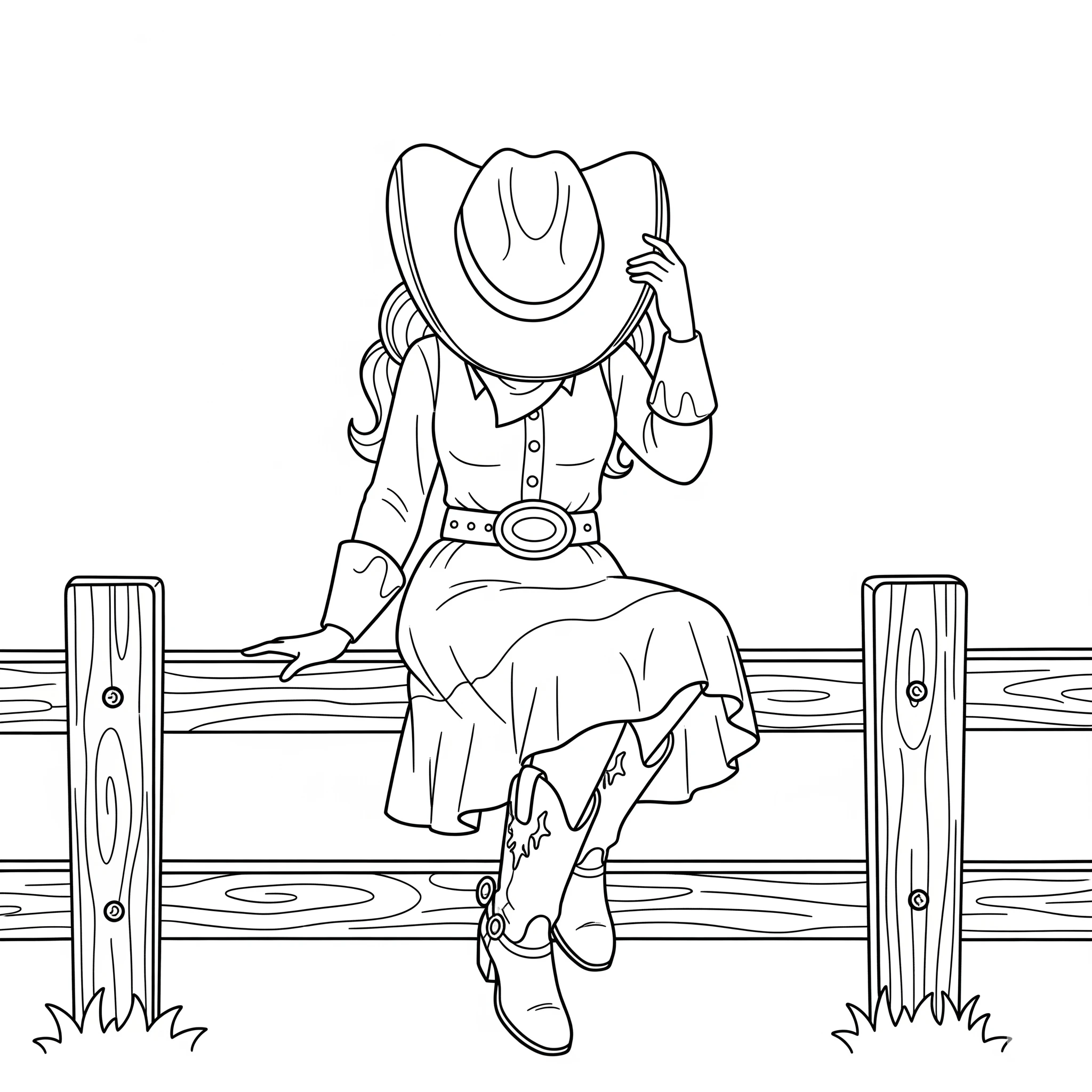 coloriage Cowgirl à imprimer pour enfant de 9 ans 1