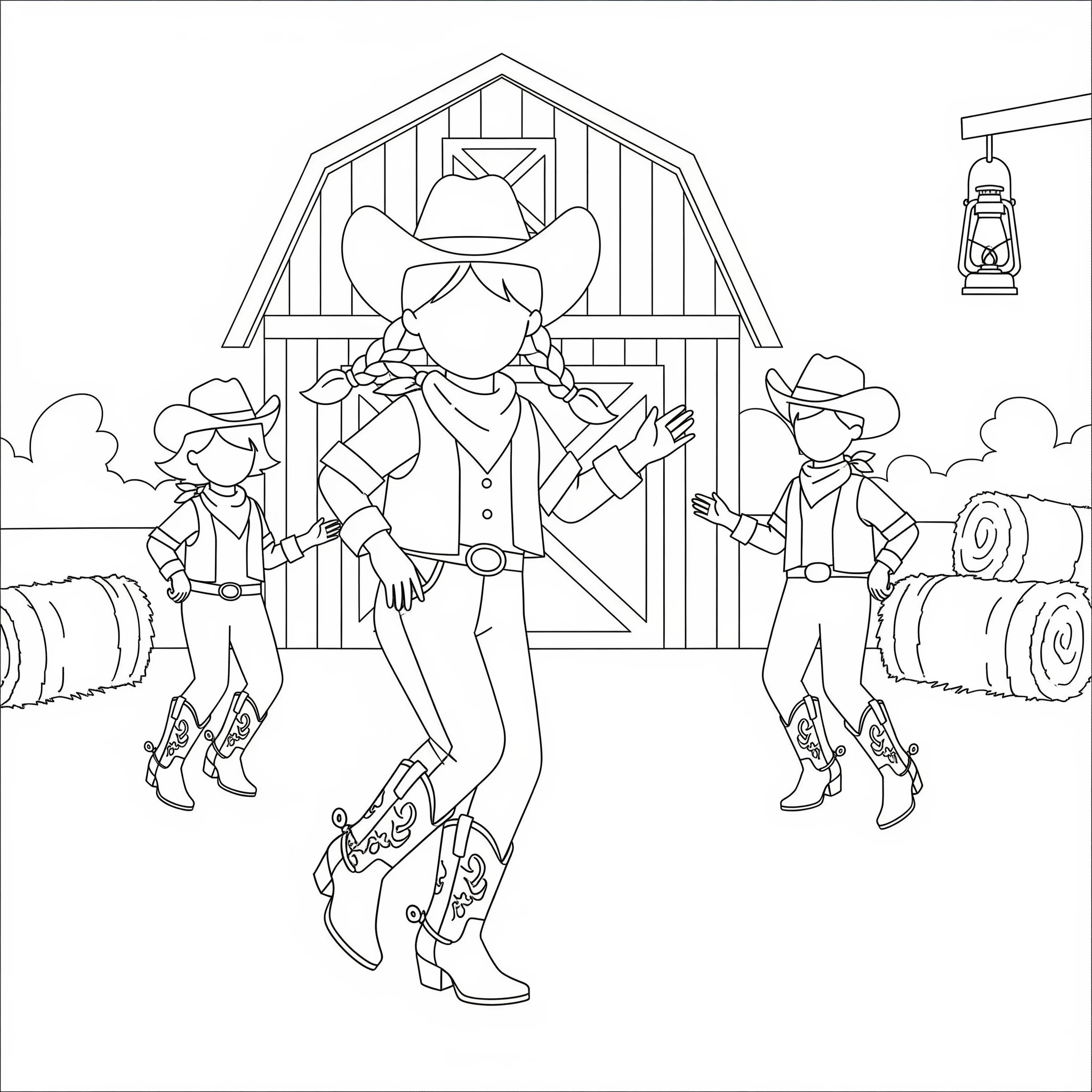 coloriage Cowgirl a imprimer gratuitement