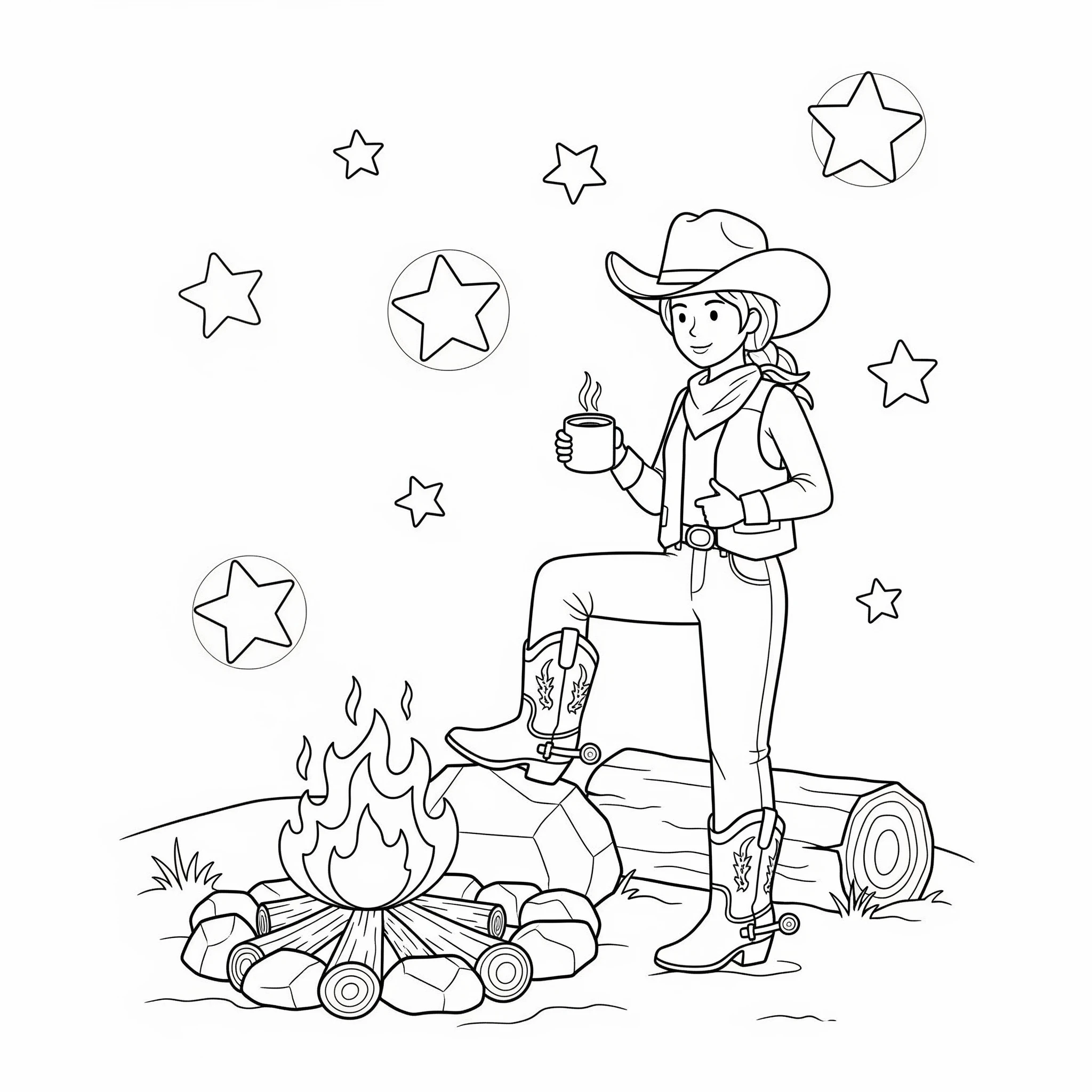 coloriage Cowgirl a dessiner en ligne