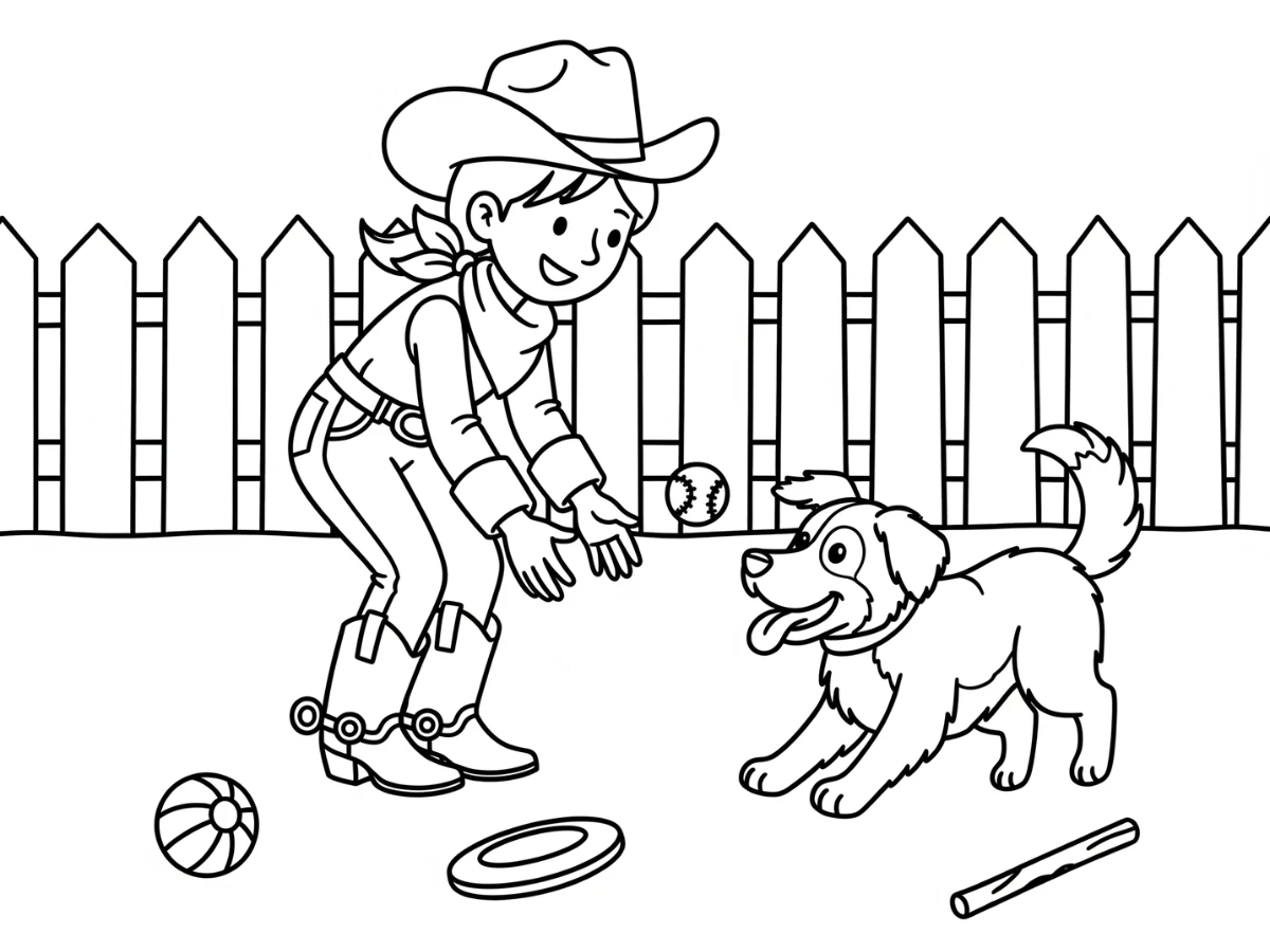 coloriage Cowgirl à imprimer pdf