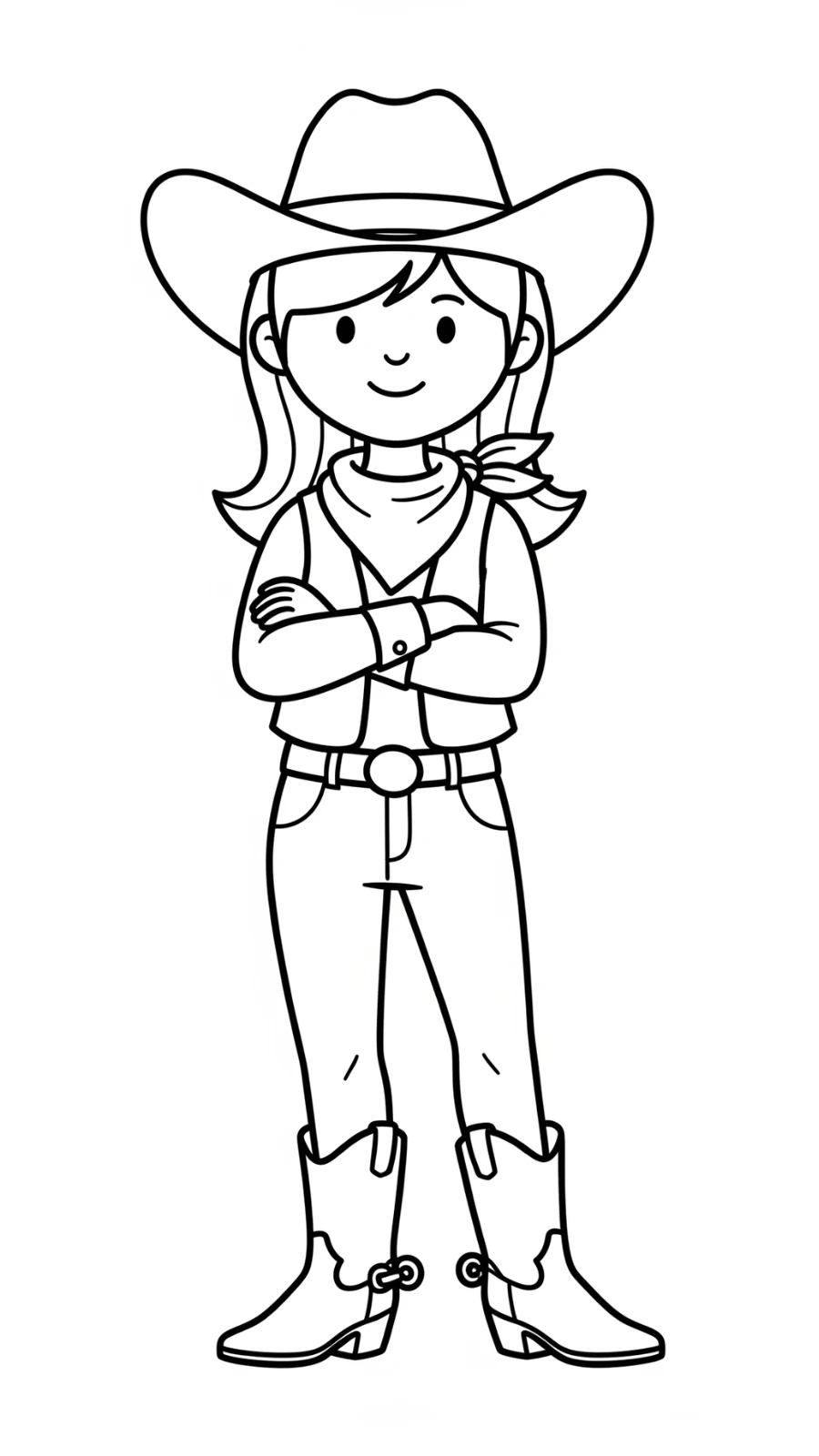 coloriage Cowgirl pour enfant de 10 ans