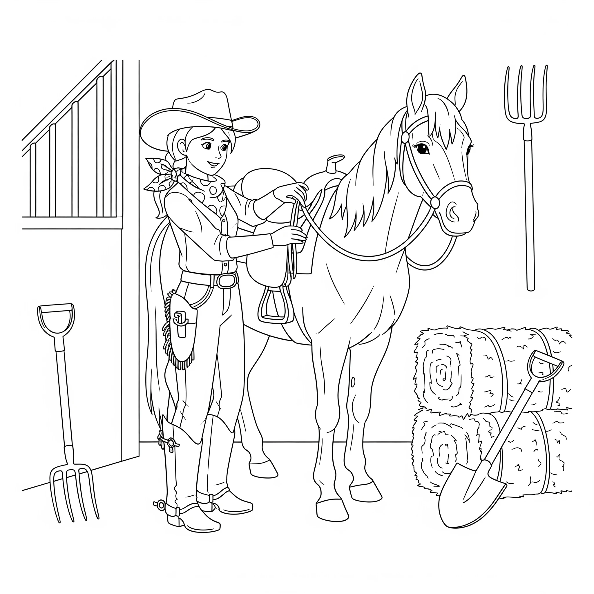 coloriage Cowgirl gratuit