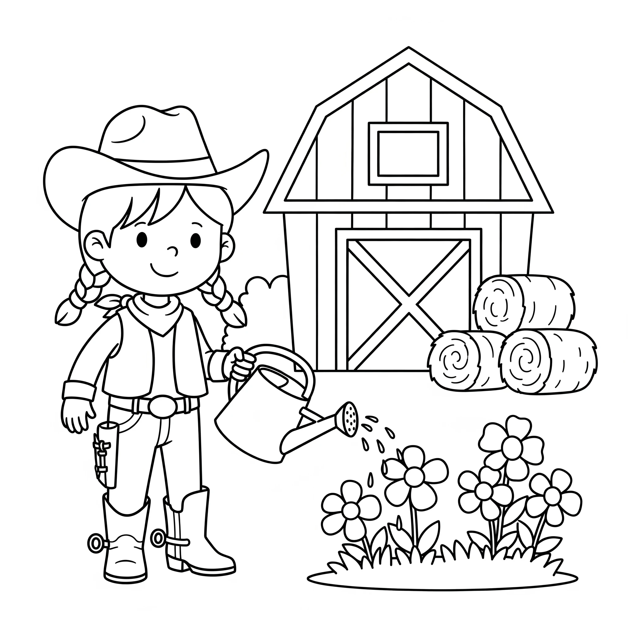 coloriage Cowgirl à imprimer gratuitement