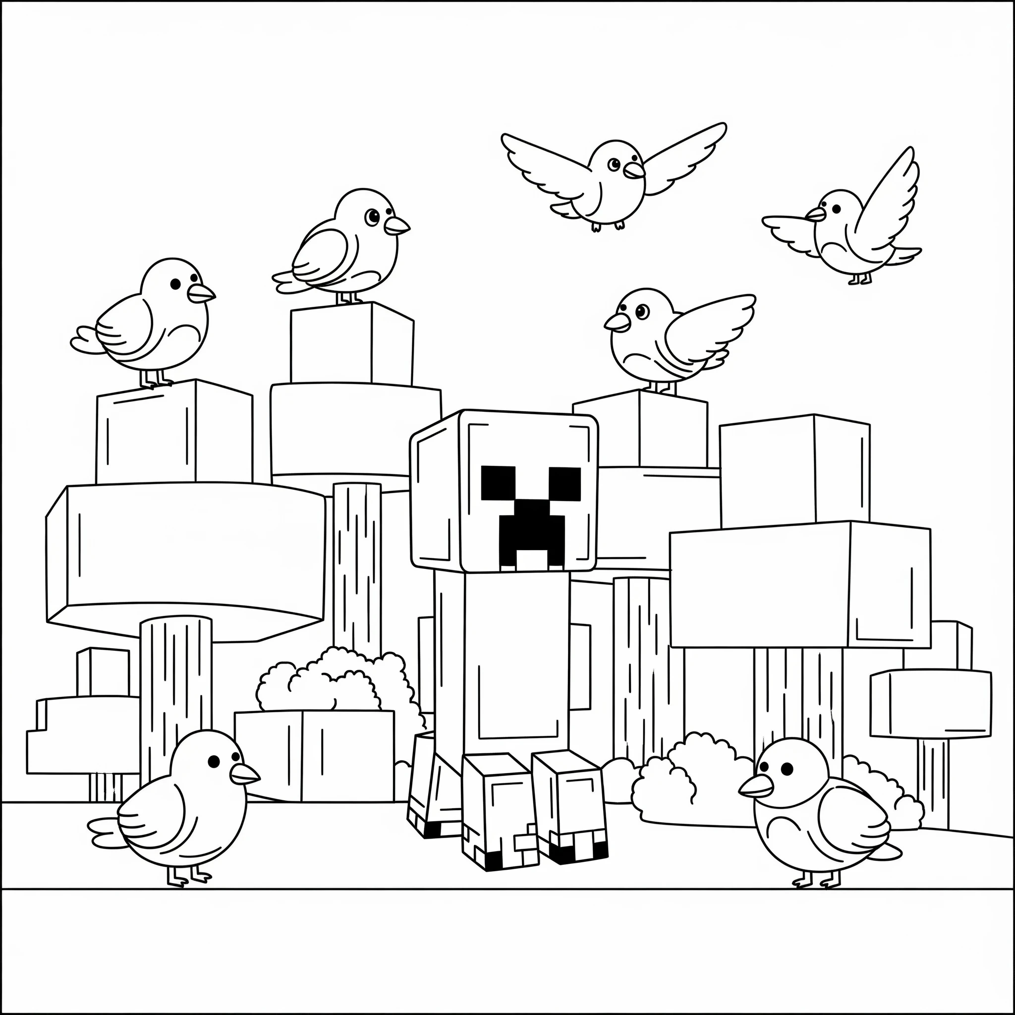 coloriage Creeper à imprimer