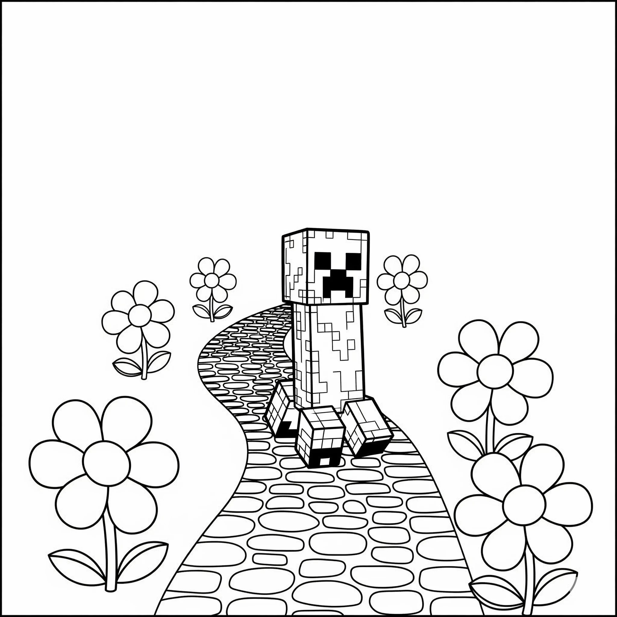 coloriage Creeper à imprimer pour enfant de 6 ans 1