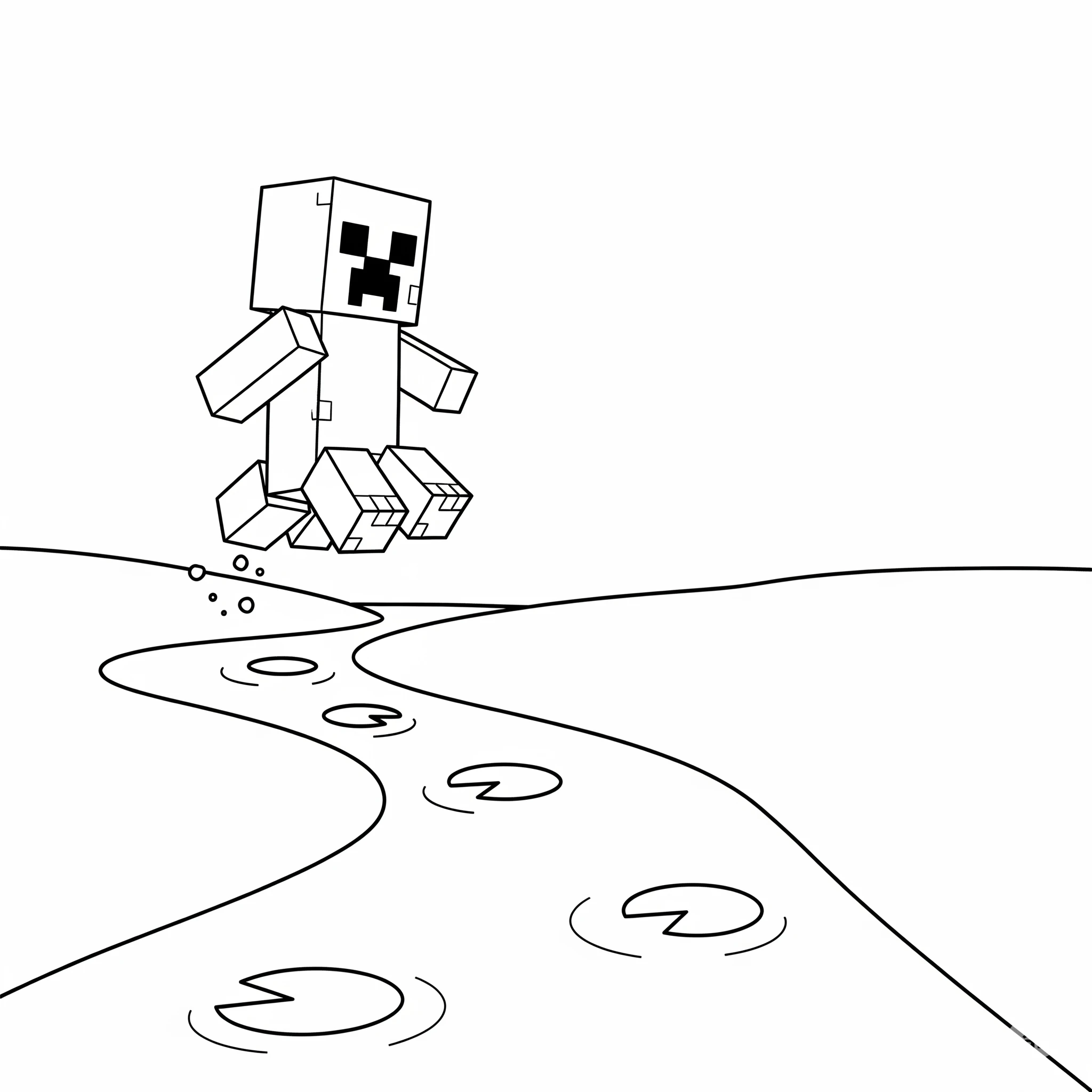 imprimer coloriage Creeper gratuit