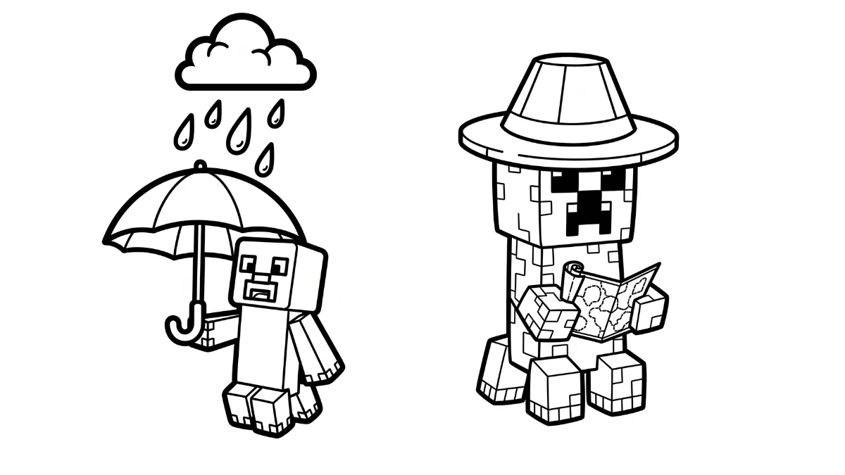 coloriage Creeper à imprimer gratuit