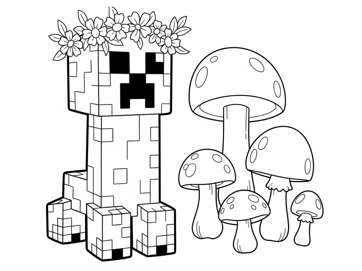 coloriage Creeper pour enfant à imprimer