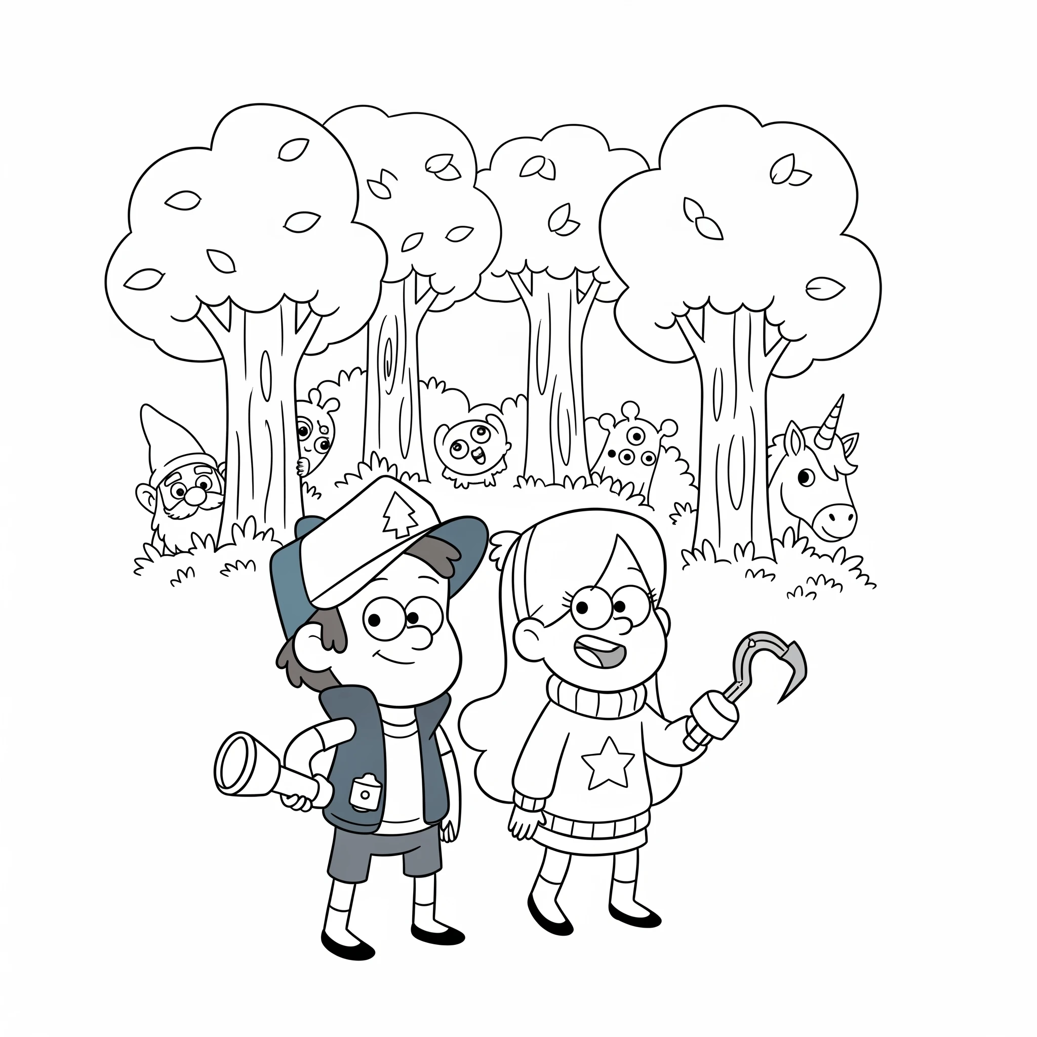 coloriage Gravity Falls d'enfant a imprimer