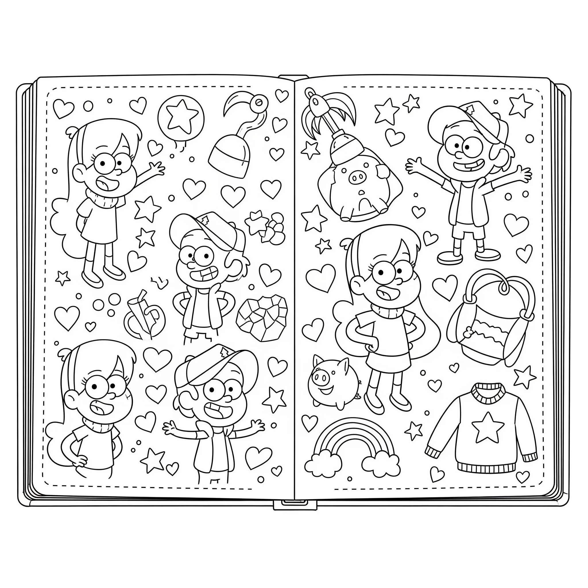 coloriage Gravity Falls à imprimer pdf gratuit