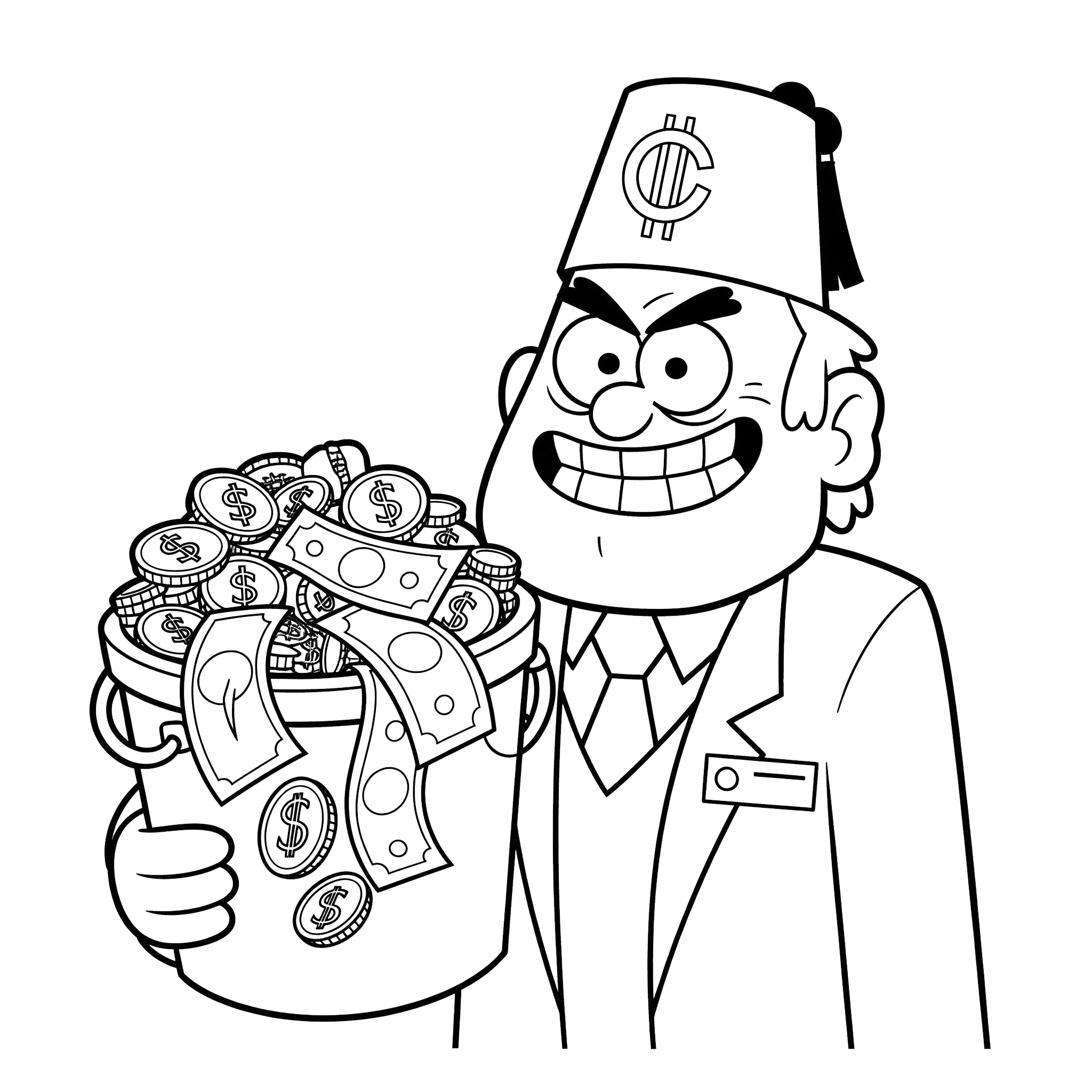 coloriage Gravity Falls à imprimer pour enfant de 10 ans