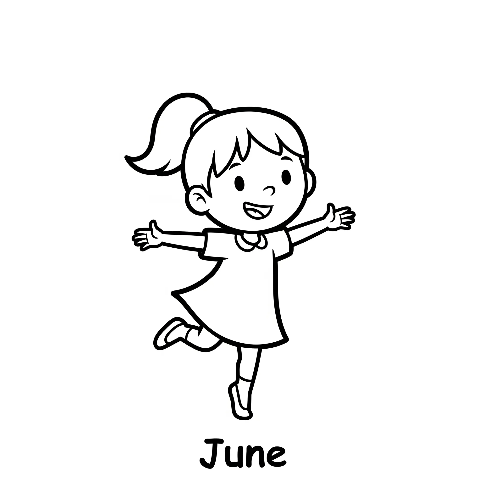 coloriage June danse pour enfant à imprimer