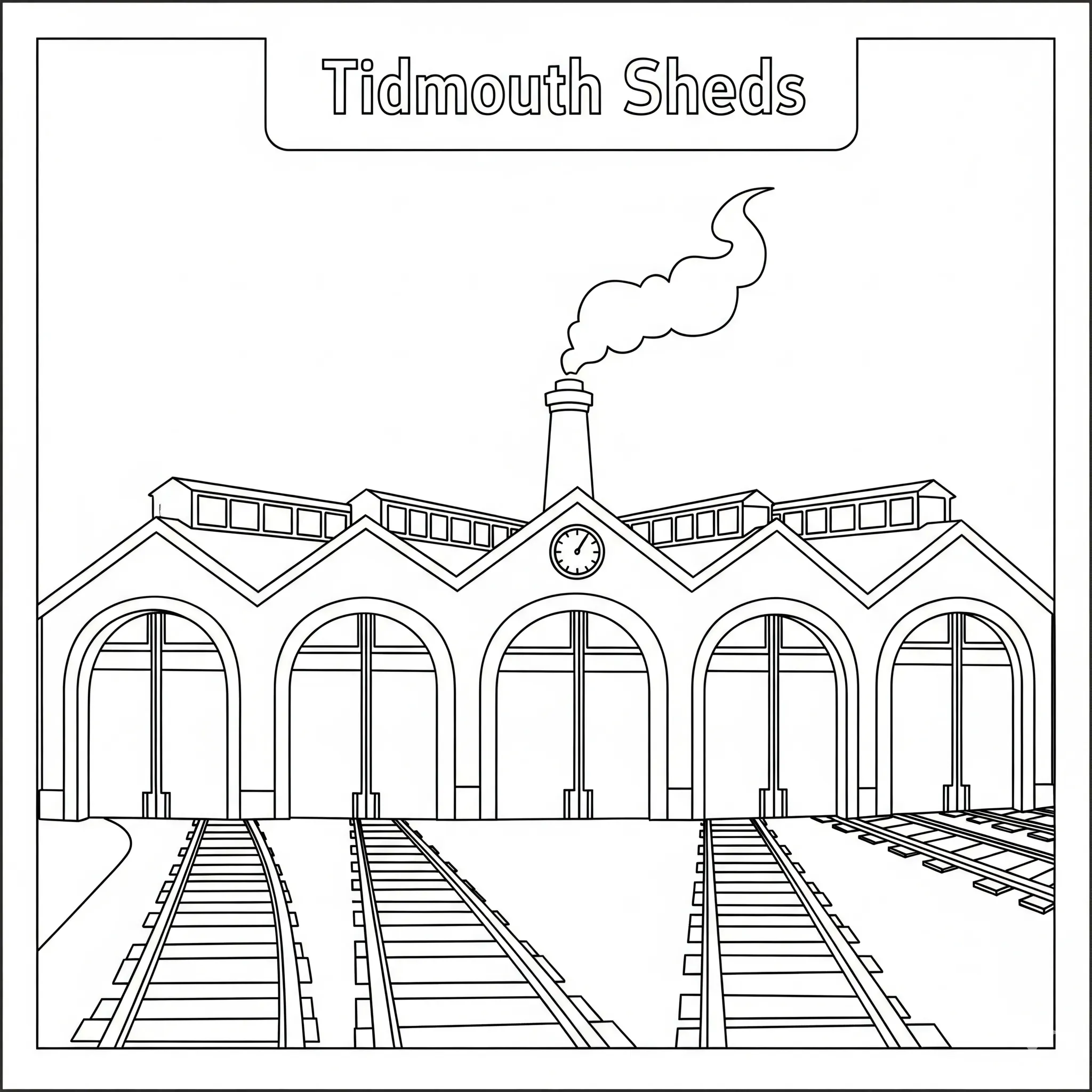 coloriage La Gare de Tidmouth à imprimer pour enfant de 9 ans