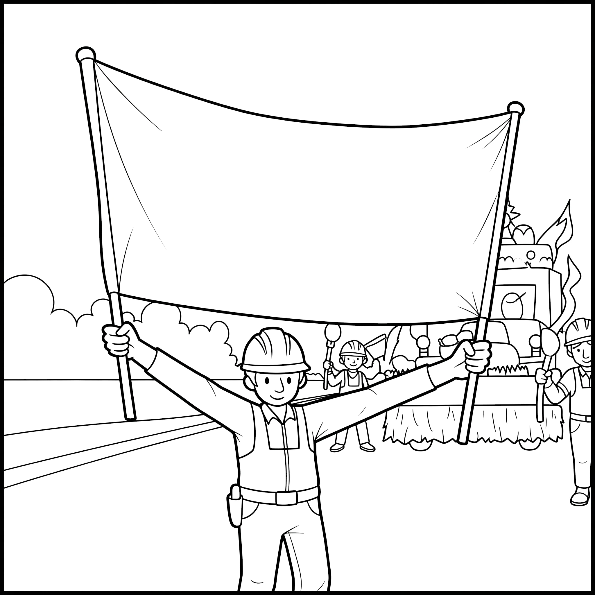 coloriage Labor Day pour enfant de 6 ans