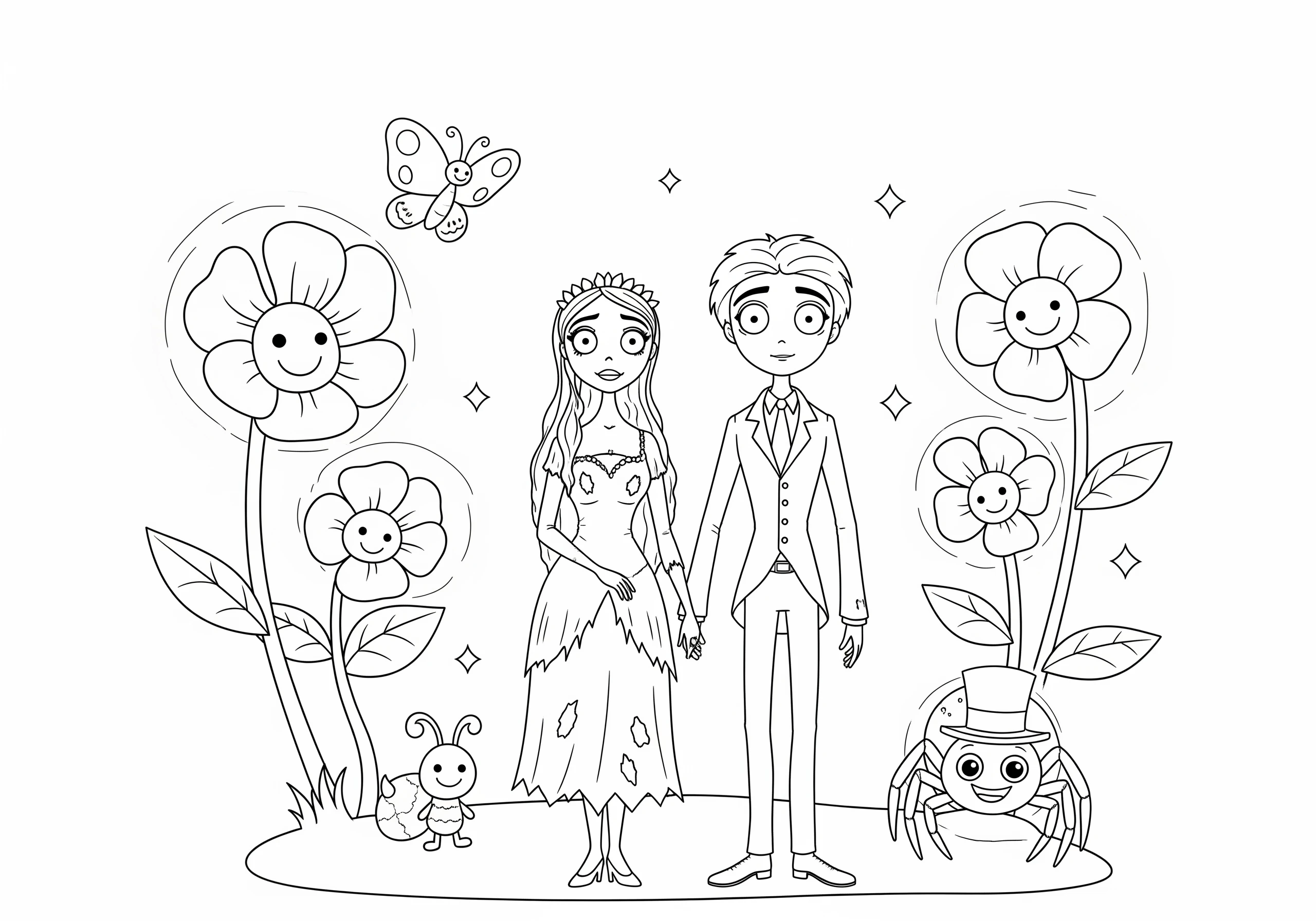 coloriage Les Noces Funèbres a colorier en ligne gratuitement