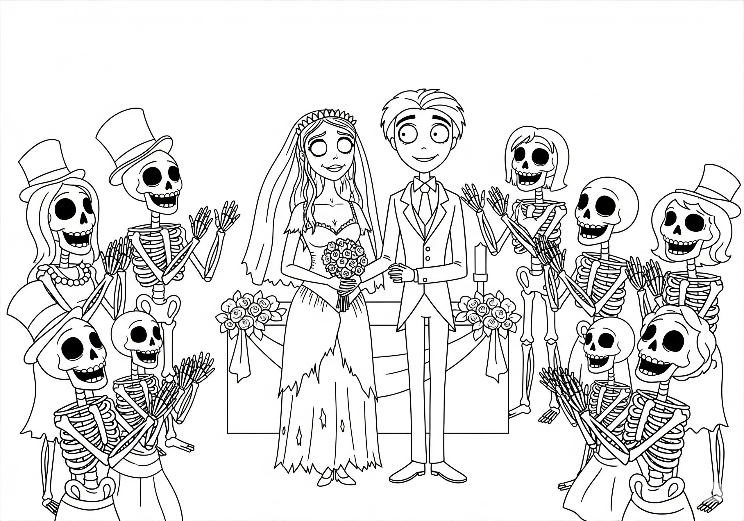 coloriage Les Noces Funèbres a imprimer gratuitement