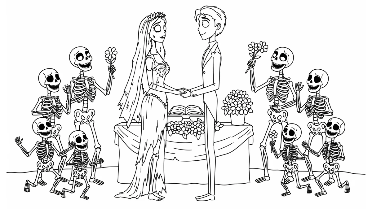 coloriage Les Noces Funèbres a imprimer