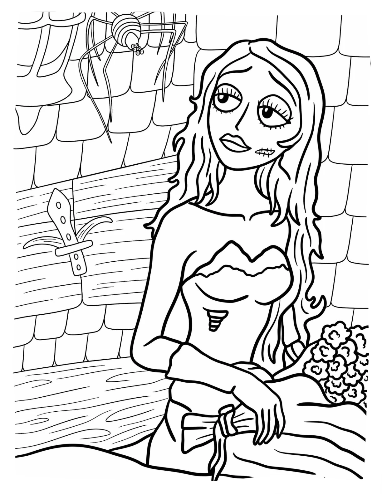 coloriage Les Noces Funèbres pour enfant a imprimer gratuit