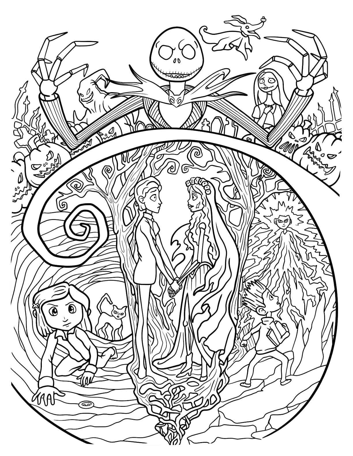 coloriage Les Noces Funèbres à imprimer gratuitement pdf 1