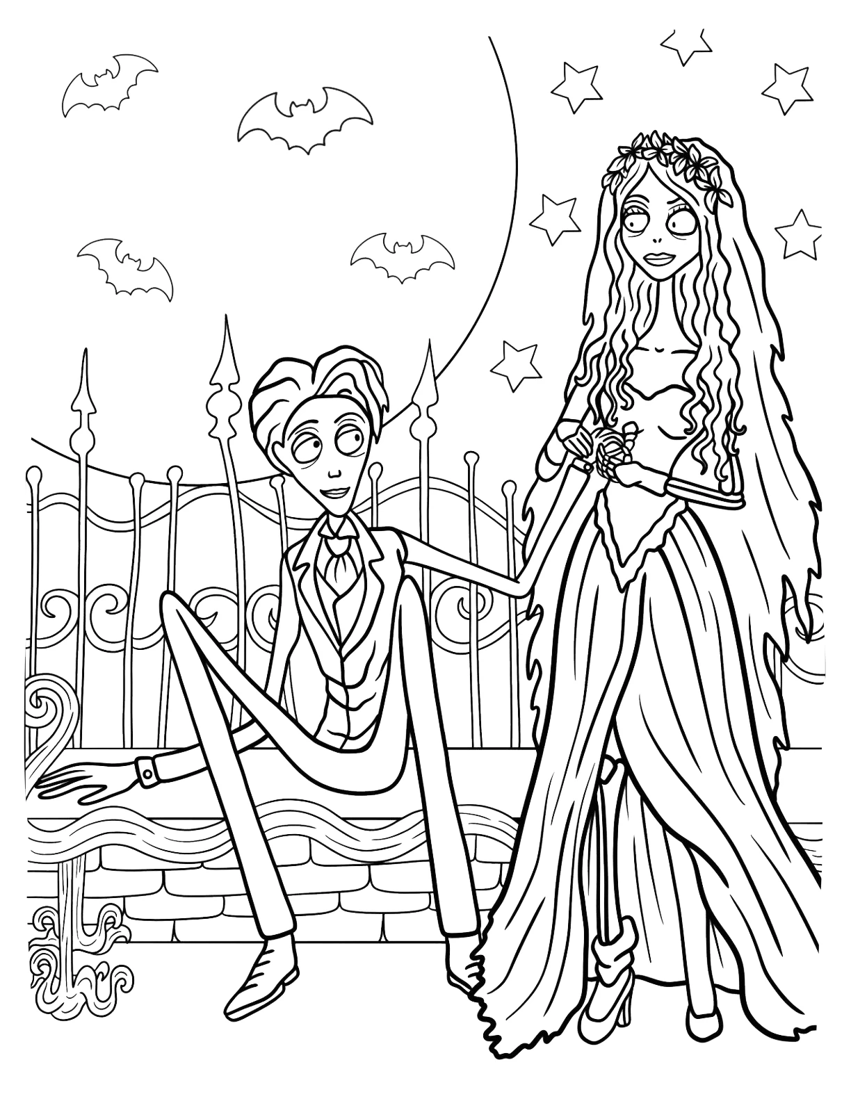 coloriage Les Noces Funèbres pour enfants a imprimer