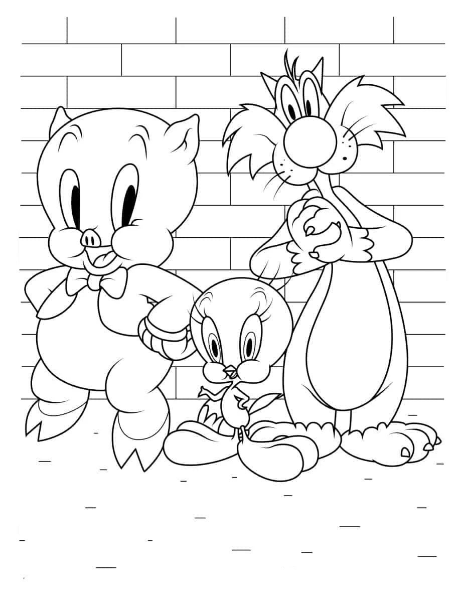 coloriage Looney Tunes à imprimer kawaii