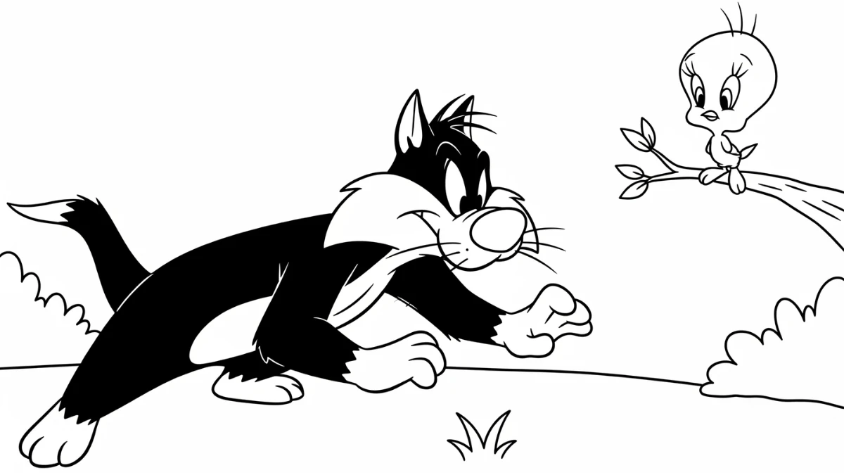 coloriage Looney Tunes pour enfant de 8 ans