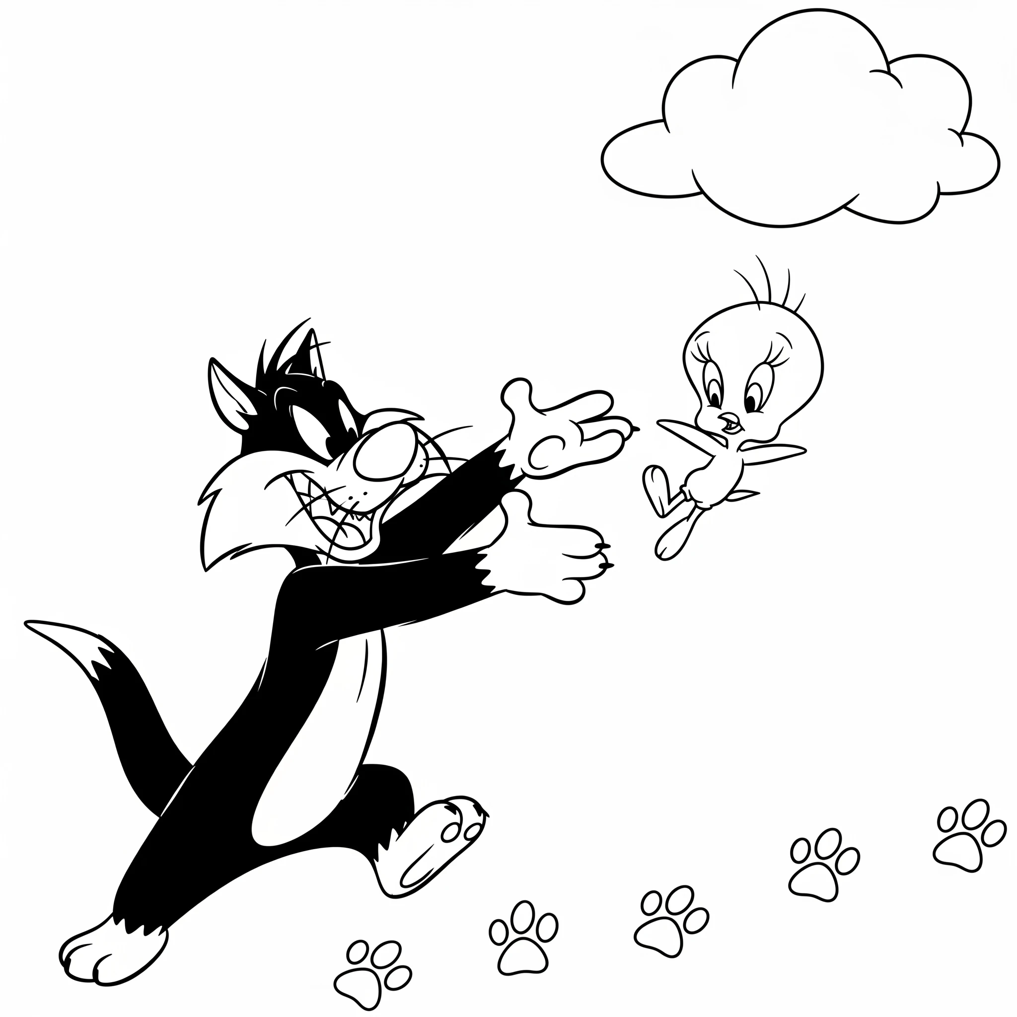 imprimer coloriage Looney Tunes gratuit 1