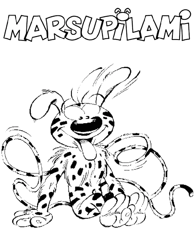 coloriage Marsupilami pour enfant de 3 ans 1