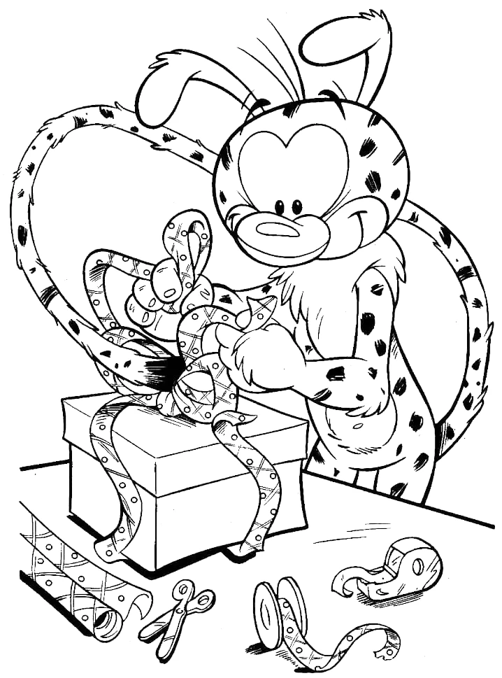 coloriage Marsupilami pour enfant de 3 ans 2