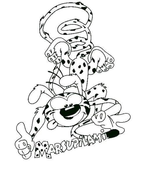 coloriage Marsupilami pour enfant de 6 ans