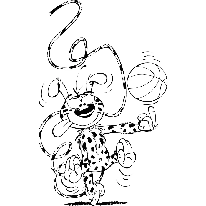 coloriage Marsupilami à imprimer kawaii