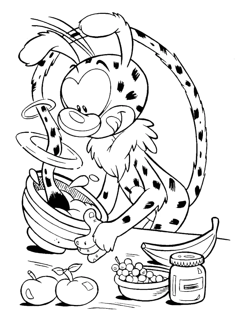 coloriage Marsupilami à imprimer pour enfant de 2 ans