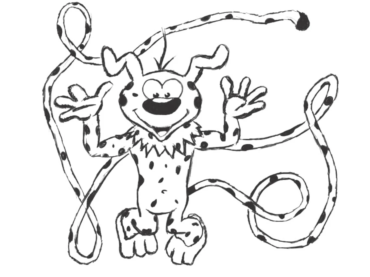 coloriage Marsupilami a colorier en ligne gratuitement
