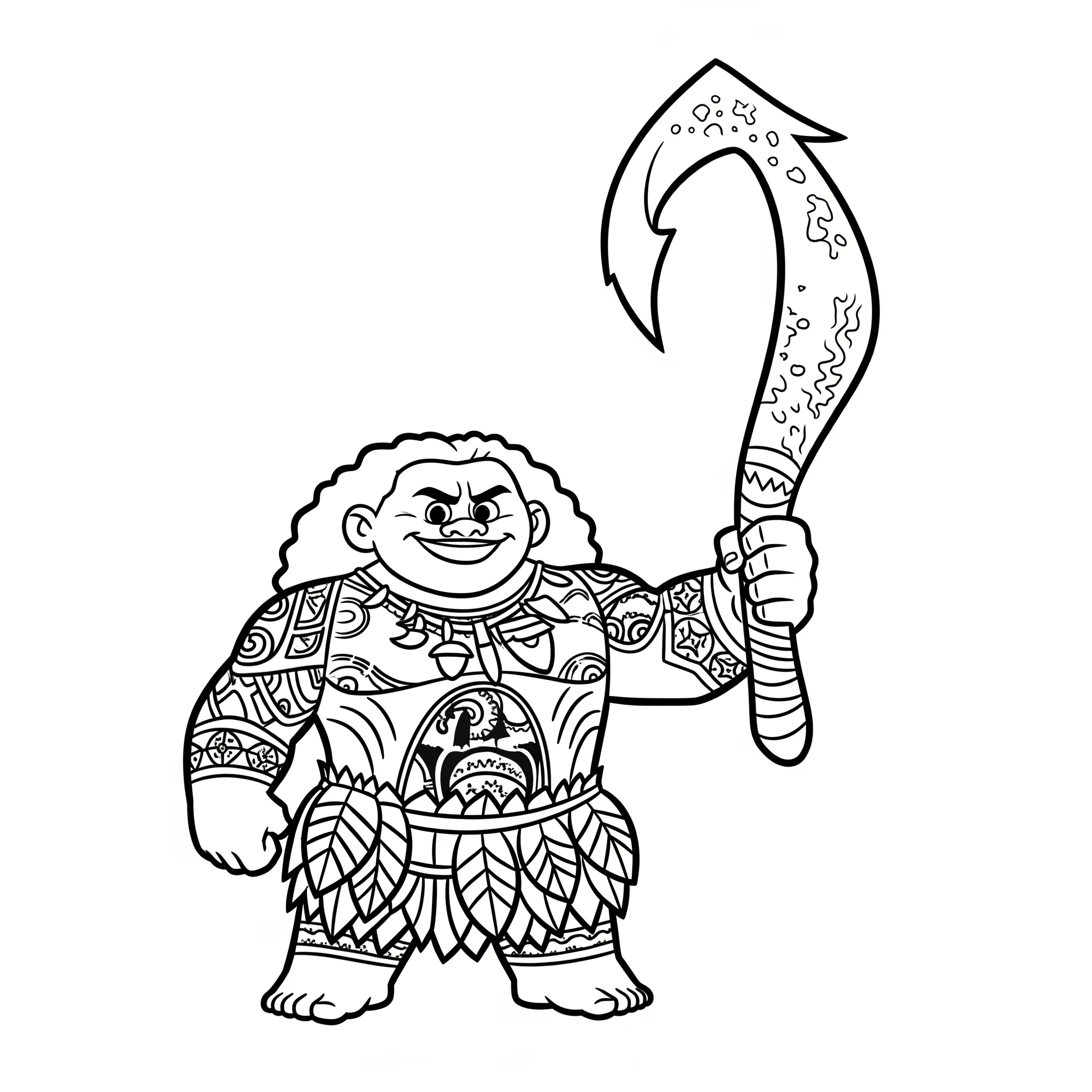 coloriage Maui et son hameçon a dessiner en ligne