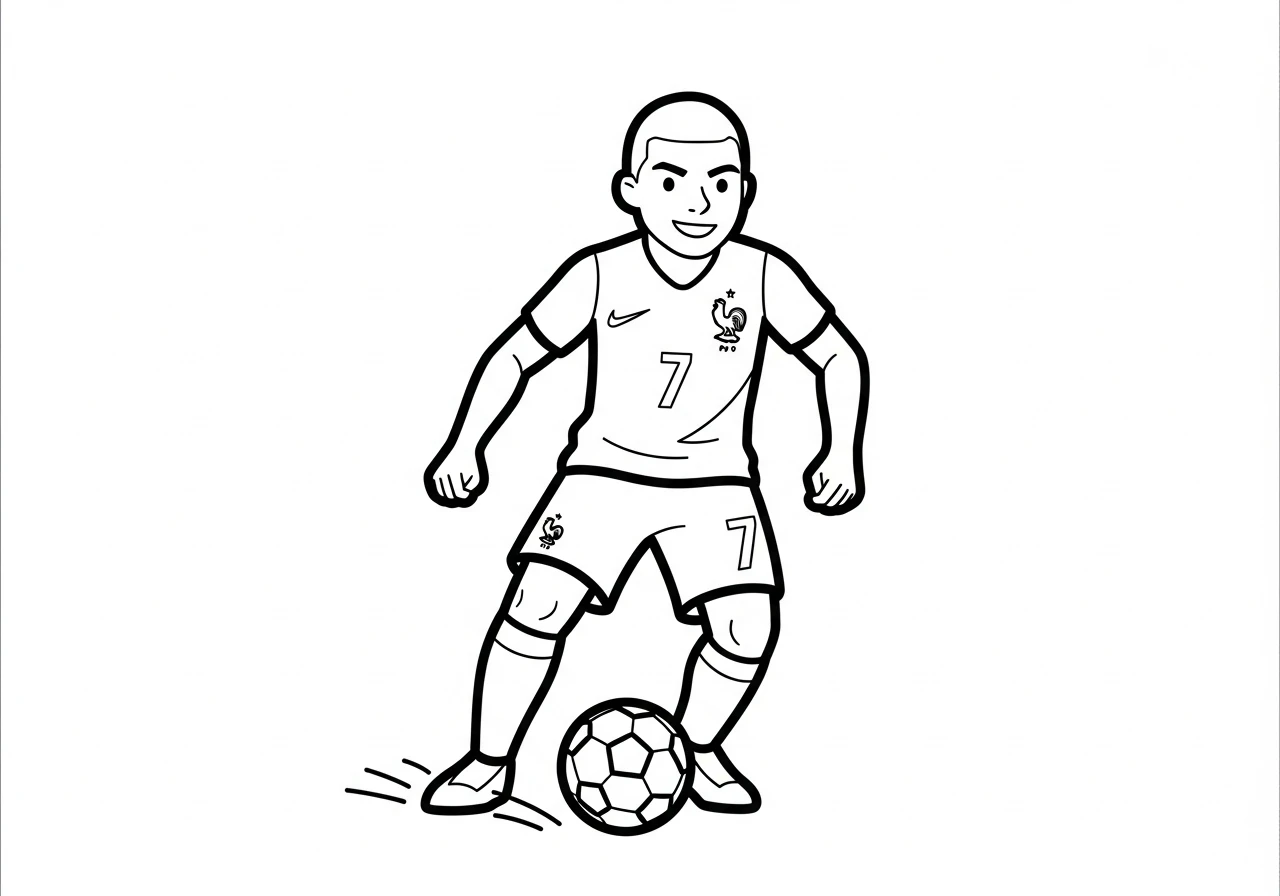 coloriage Mbappé a imprimer