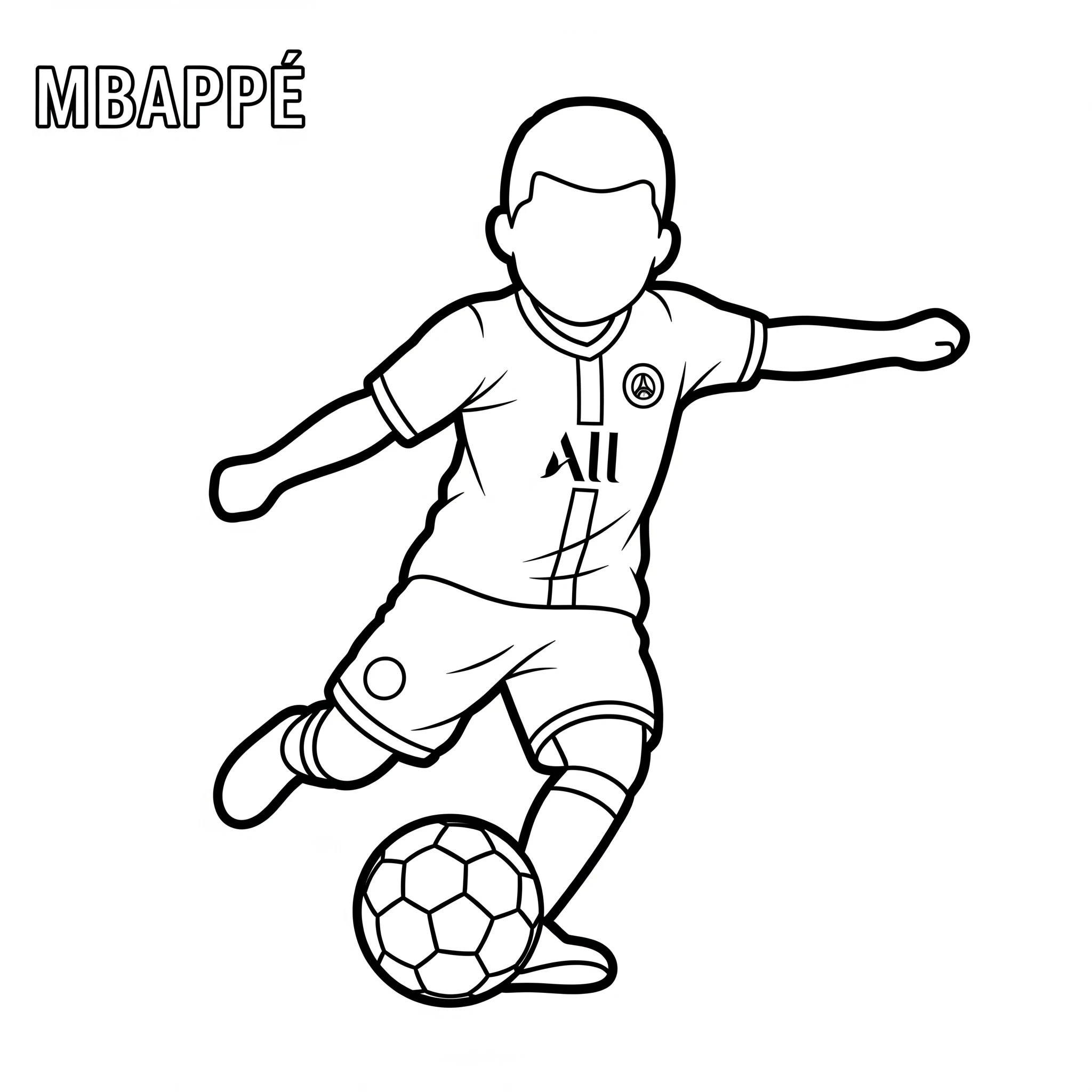 coloriage Mbappé à imprimer gratuitement