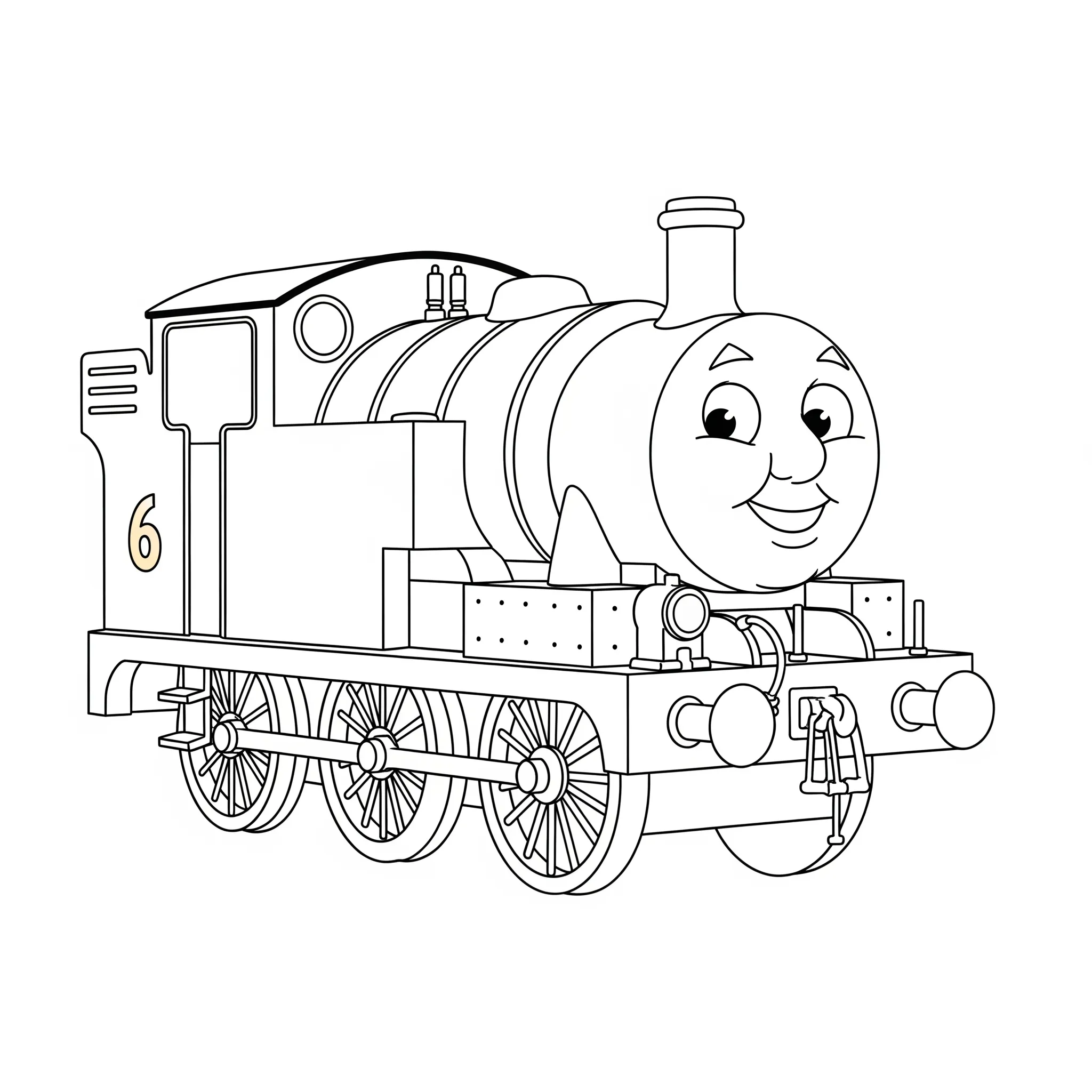 coloriage Percy le Moteur Vert à imprimer kawaii