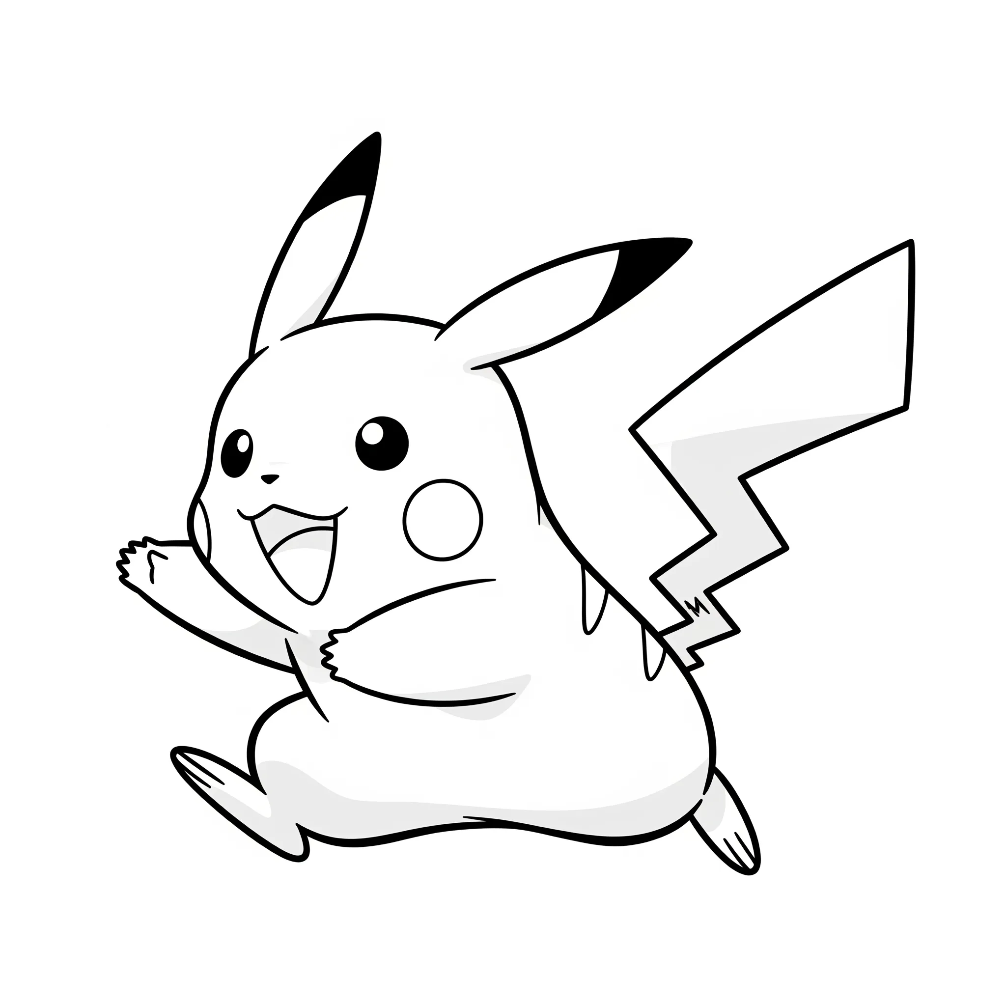 coloriage Pikachu en train de courir à imprimer pour enfant de 3 ans