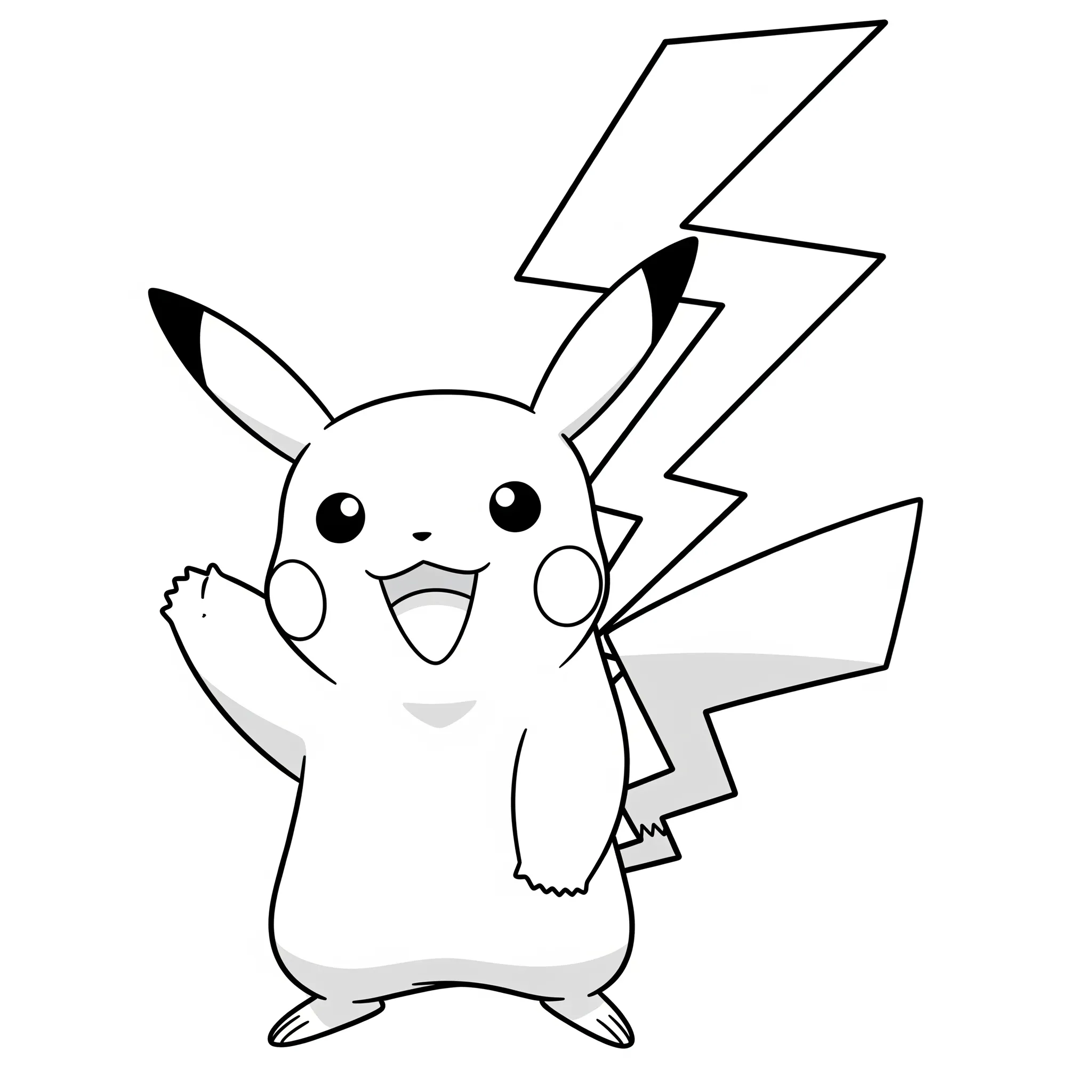 coloriage Pikachu saluant avec un éclair à imprimer gratuit