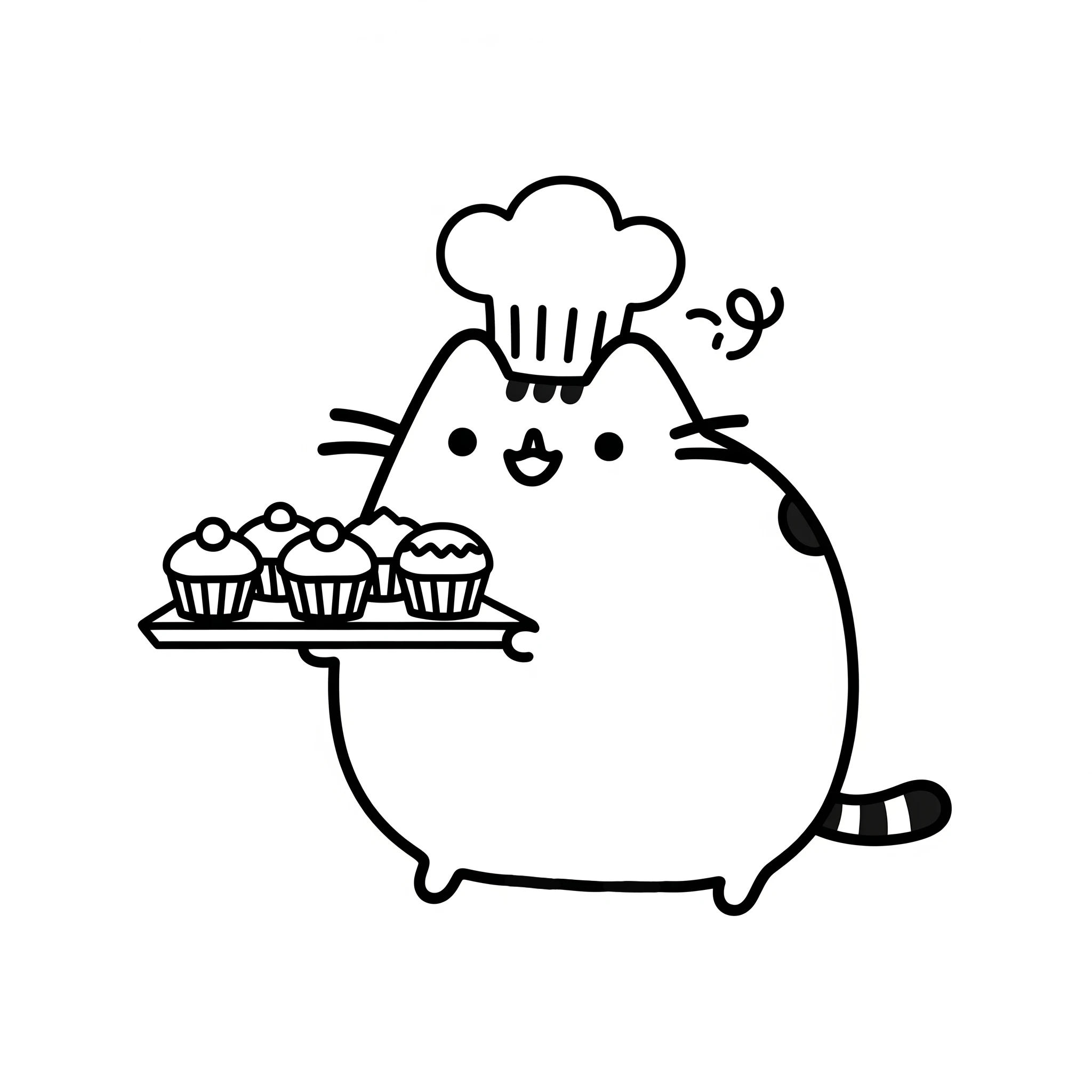 coloriage Pusheen pour enfant de 4 ans